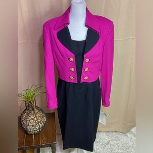 Rickie Freeman For Teri Jon Vintage Dress & Jacket Ensemble